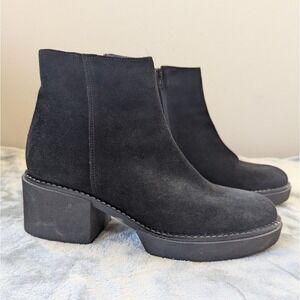 Sesto Meucci‎ Italy Black Suede Chunky Platform Boots